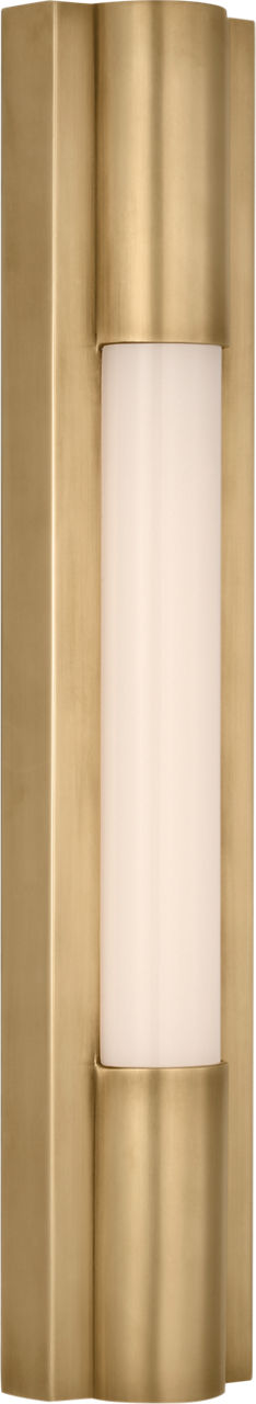 Ellington 16" Slimline Bath Light | Hand-Rubbed Antique Brass | White Glass