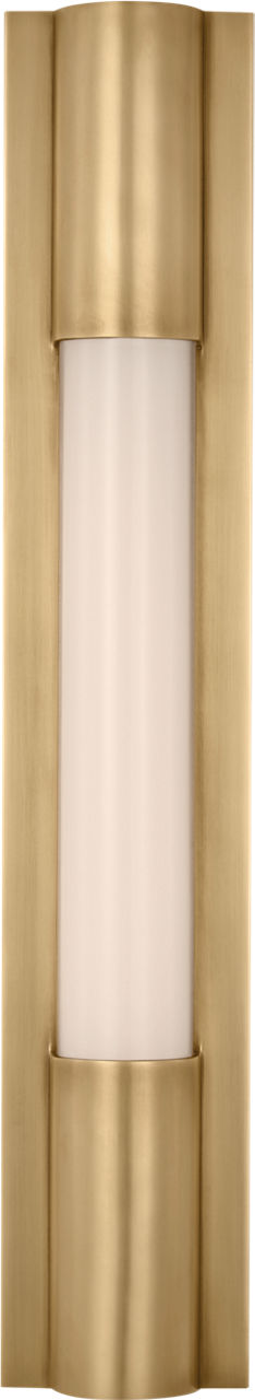 Ellington 16" Slimline Bath Light | Hand-Rubbed Antique Brass | White Glass