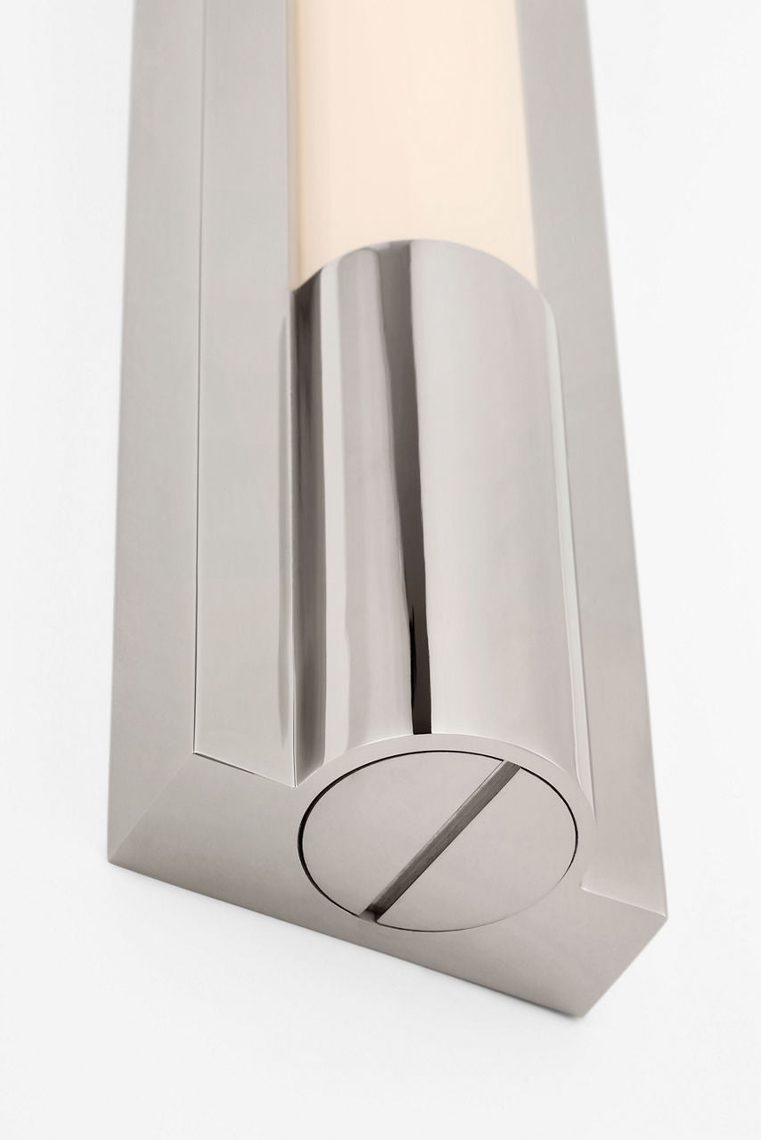Ellington 16" Slimline Bath Light | Polished Nickel | White Glass