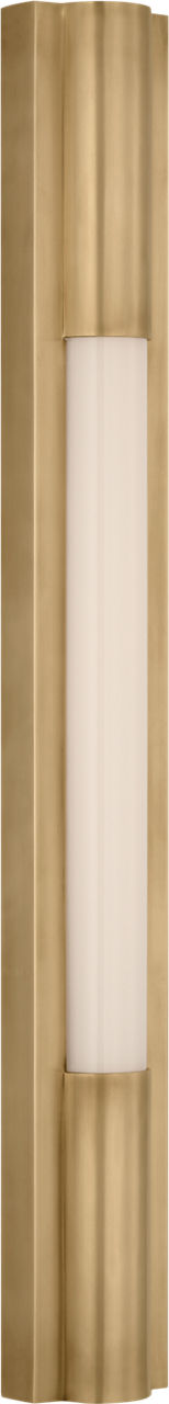 Ellington 24" Slimline Bath Light | Hand-Rubbed Antique Brass | White Glass