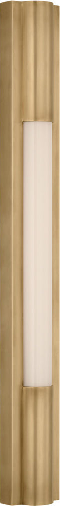Ellington 24" Slimline Bath Light | Hand-Rubbed Antique Brass | White Glass