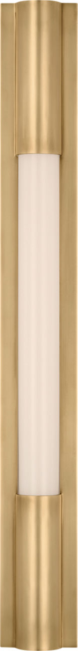 Ellington 24" Slimline Bath Light | Hand-Rubbed Antique Brass | White Glass