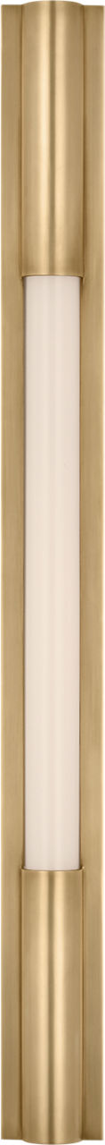 Ellington 32" Slimline Bath Light | Hand-Rubbed Antique Brass | White Glass