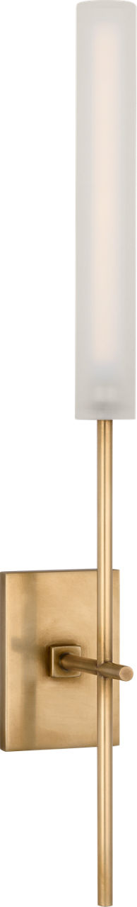 Fay 18" Sconce | Hand-Rubbed Antique Brass | Frosted Glass