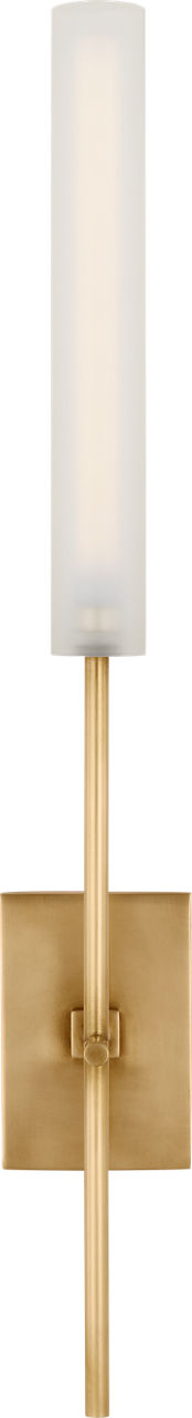 Fay 18" Sconce | Hand-Rubbed Antique Brass | Frosted Glass