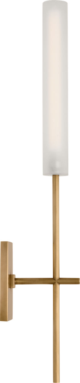 Fay 18" Sconce | Hand-Rubbed Antique Brass | Frosted Glass