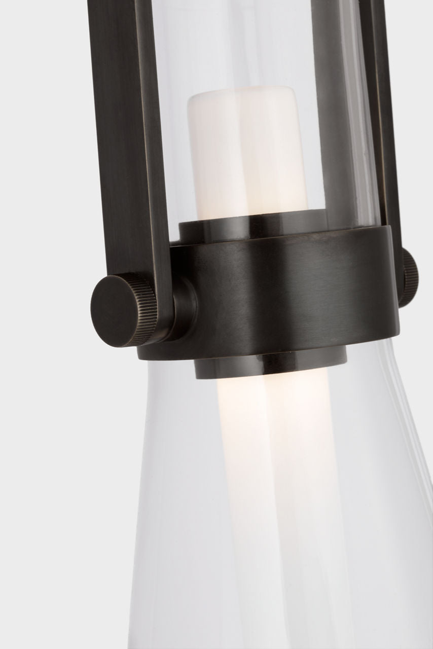 Larkin Medium Conical Bracketed Sconce | Bronze | Clear Glass