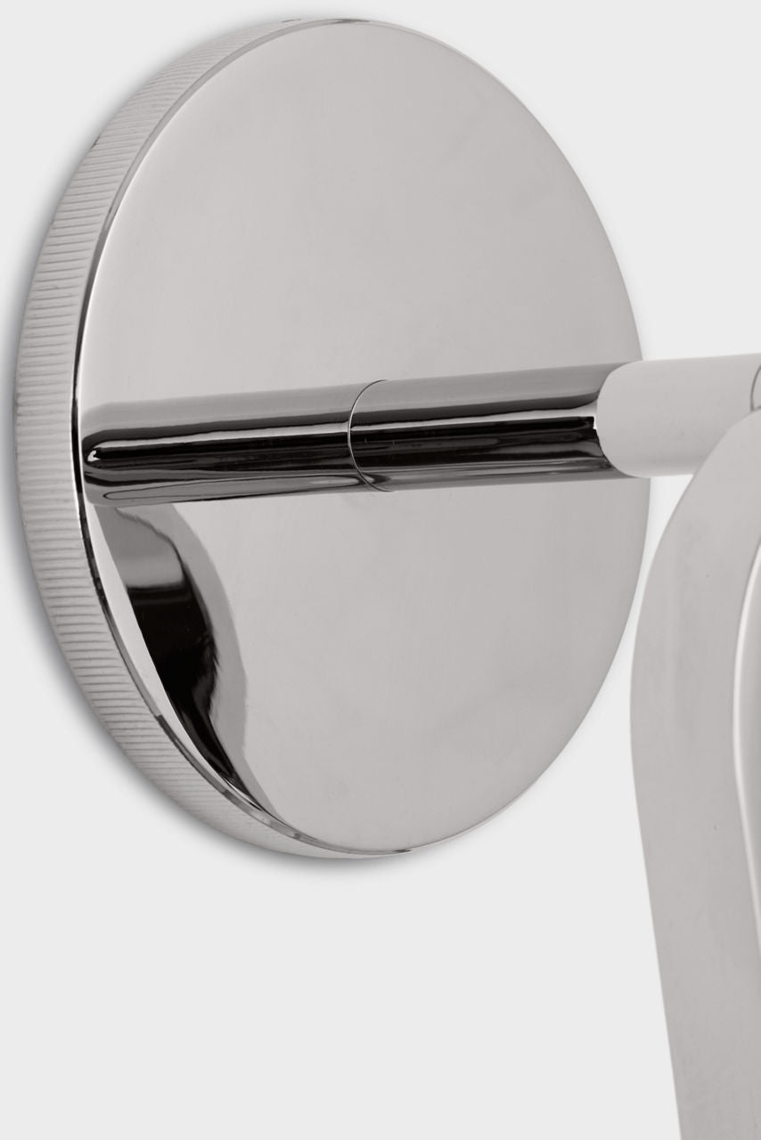 Larkin Medium Conical Bracketed Sconce | Polished Nickel | Clear Glass