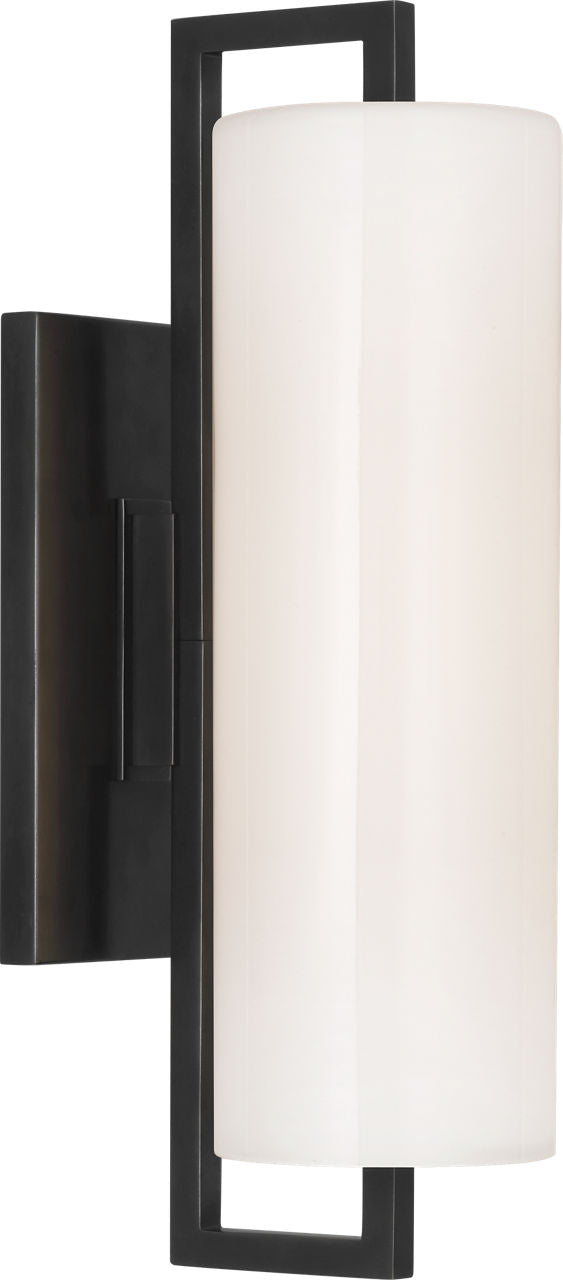 Bowen 16" Linear Bath Sconce | Bronze | White Glass Shade