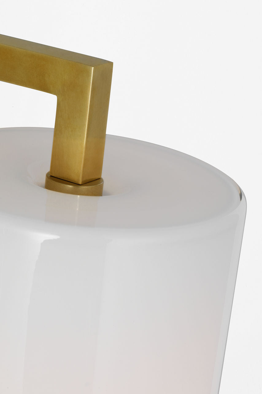 Bowen 16" Linear Bath Sconce | Hand-Rubbed Antique Brass | White Glass Shade