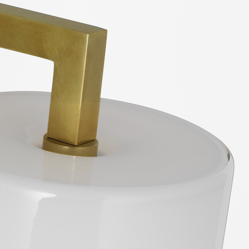 Bowen 16" Linear Bath Sconce | Hand-Rubbed Antique Brass | White Glass Shade