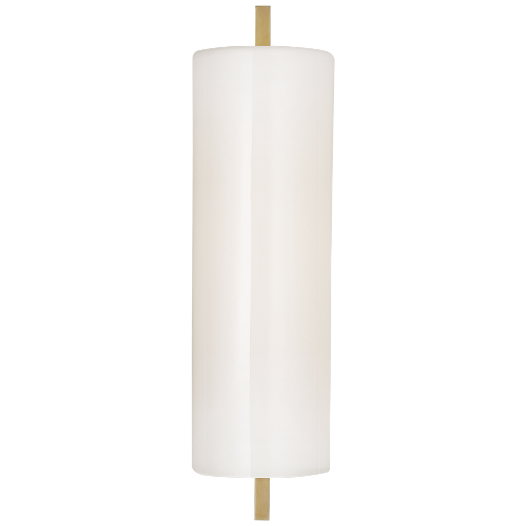 Bowen 16" Linear Bath Sconce | Hand-Rubbed Antique Brass | White Glass Shade