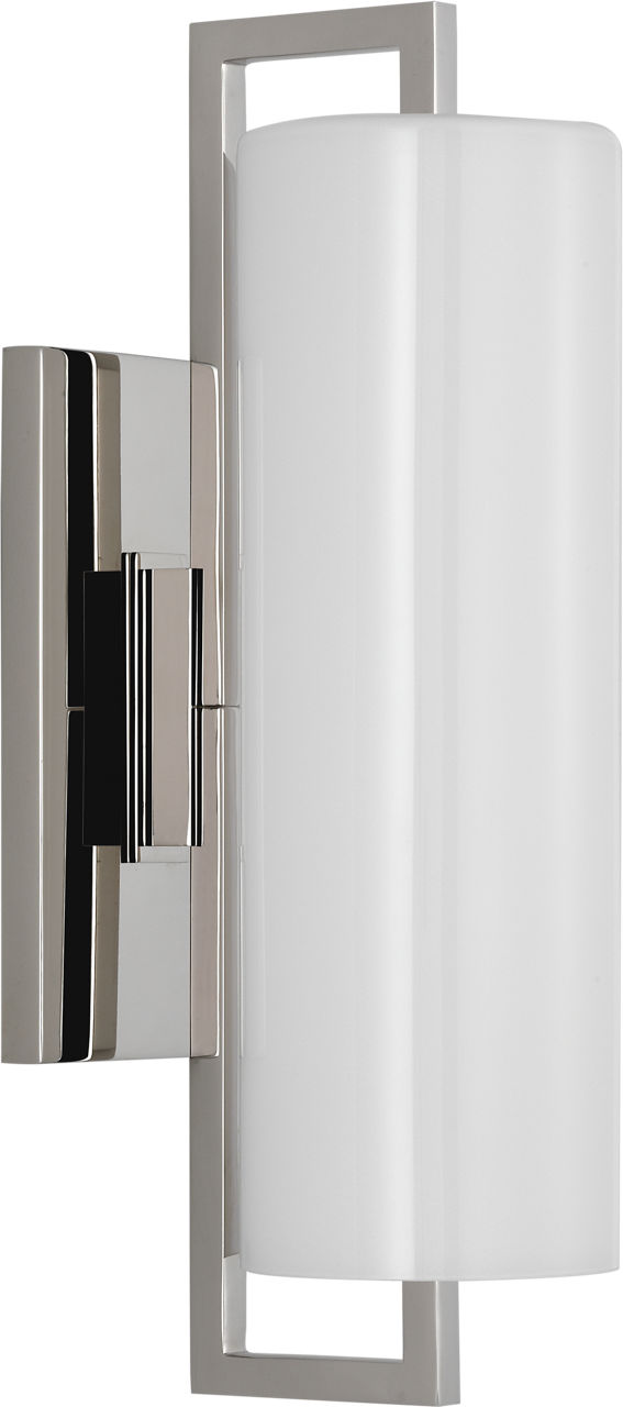 Bowen 16" Linear Bath Sconce | Polished Nickel | White Glass Shade