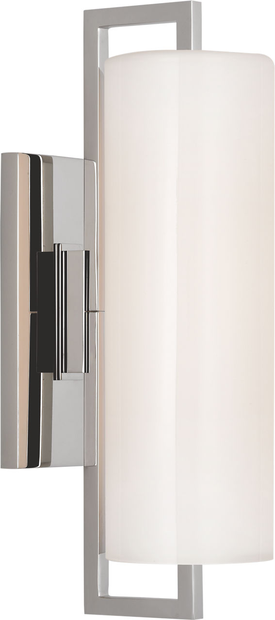 Bowen 16" Linear Bath Sconce | Polished Nickel | White Glass Shade