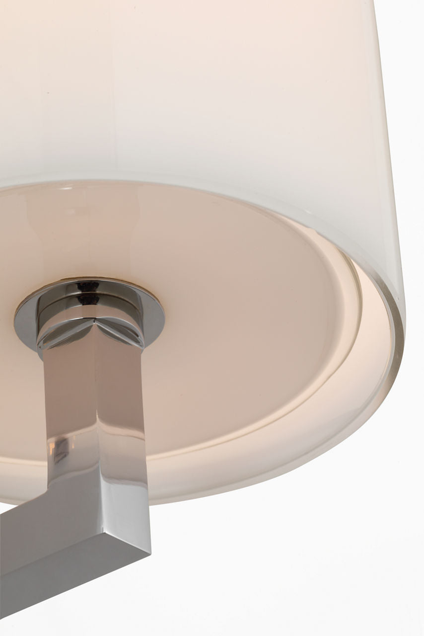 Bowen 16" Linear Bath Sconce | Polished Nickel | White Glass Shade