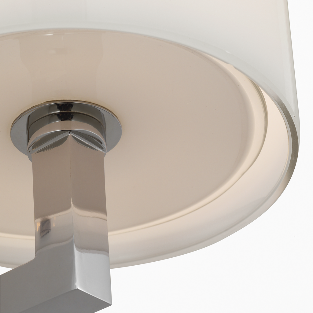 Bowen 16" Linear Bath Sconce | Polished Nickel | White Glass Shade