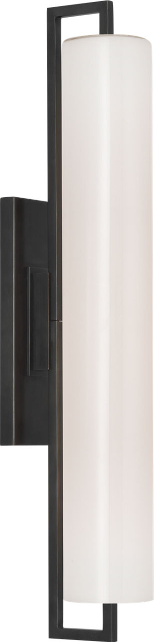 Bowen 21" Linear Bath Sconce | Bronze | White Glass Shade