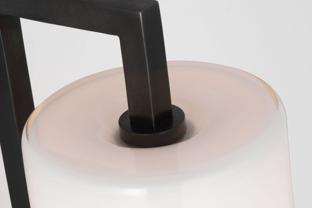 Bowen 21" Linear Bath Sconce | Bronze | White Glass Shade