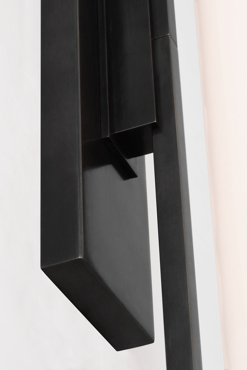 Bowen 21" Linear Bath Sconce | Bronze | White Glass Shade