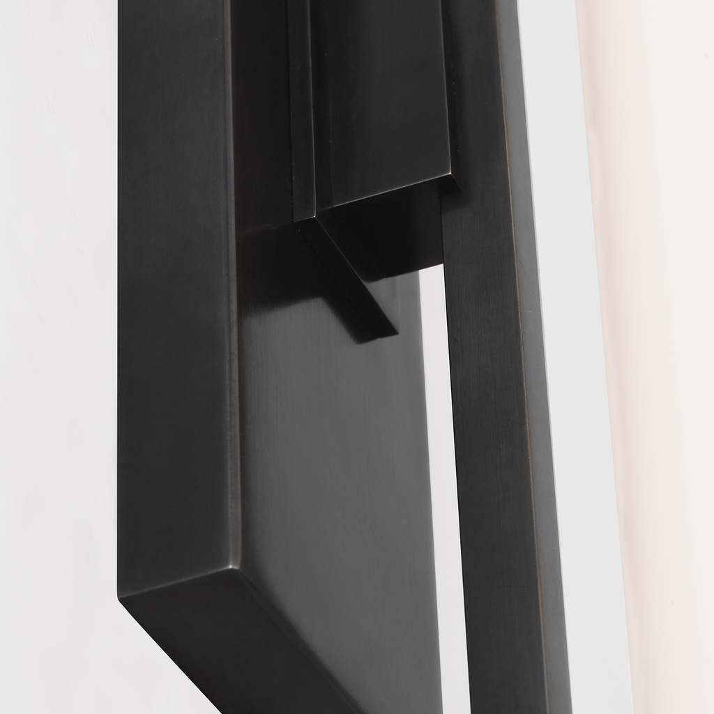 Bowen 21" Linear Bath Sconce | Bronze | White Glass Shade
