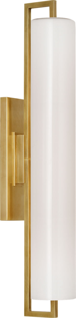 Bowen 21" Linear Bath Sconce | Hand-Rubbed Antique Brass | White Glass Shade