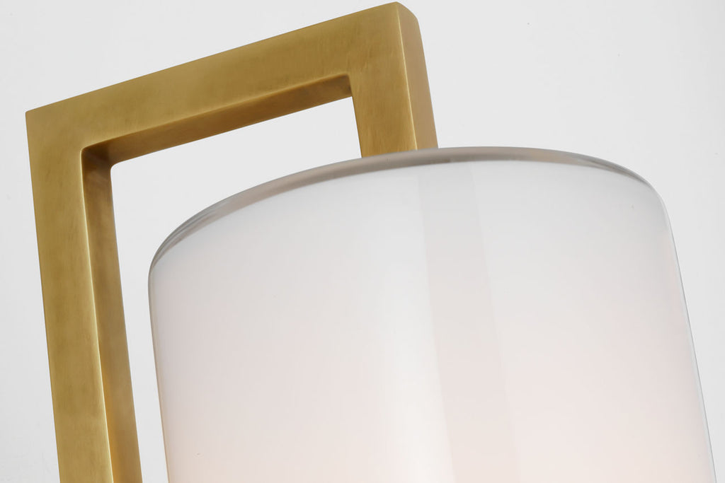 Bowen 21" Linear Bath Sconce | Hand-Rubbed Antique Brass | White Glass Shade
