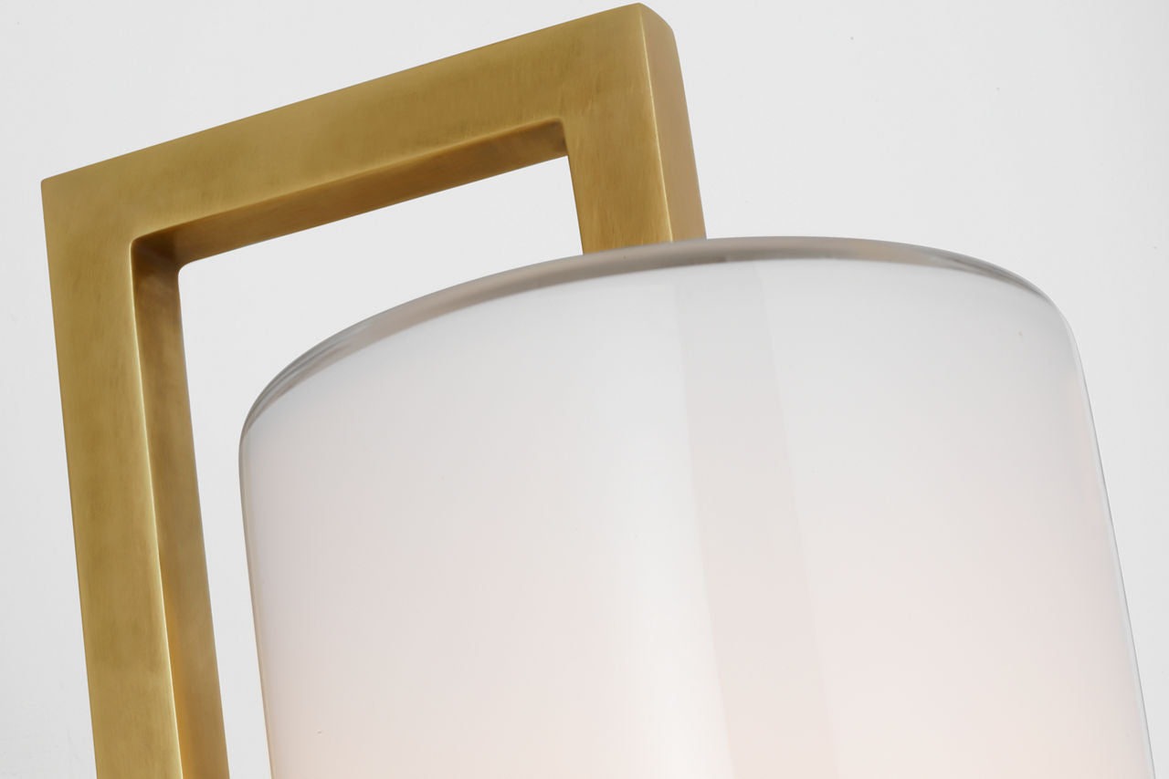 Bowen 21" Linear Bath Sconce | Hand-Rubbed Antique Brass | White Glass Shade