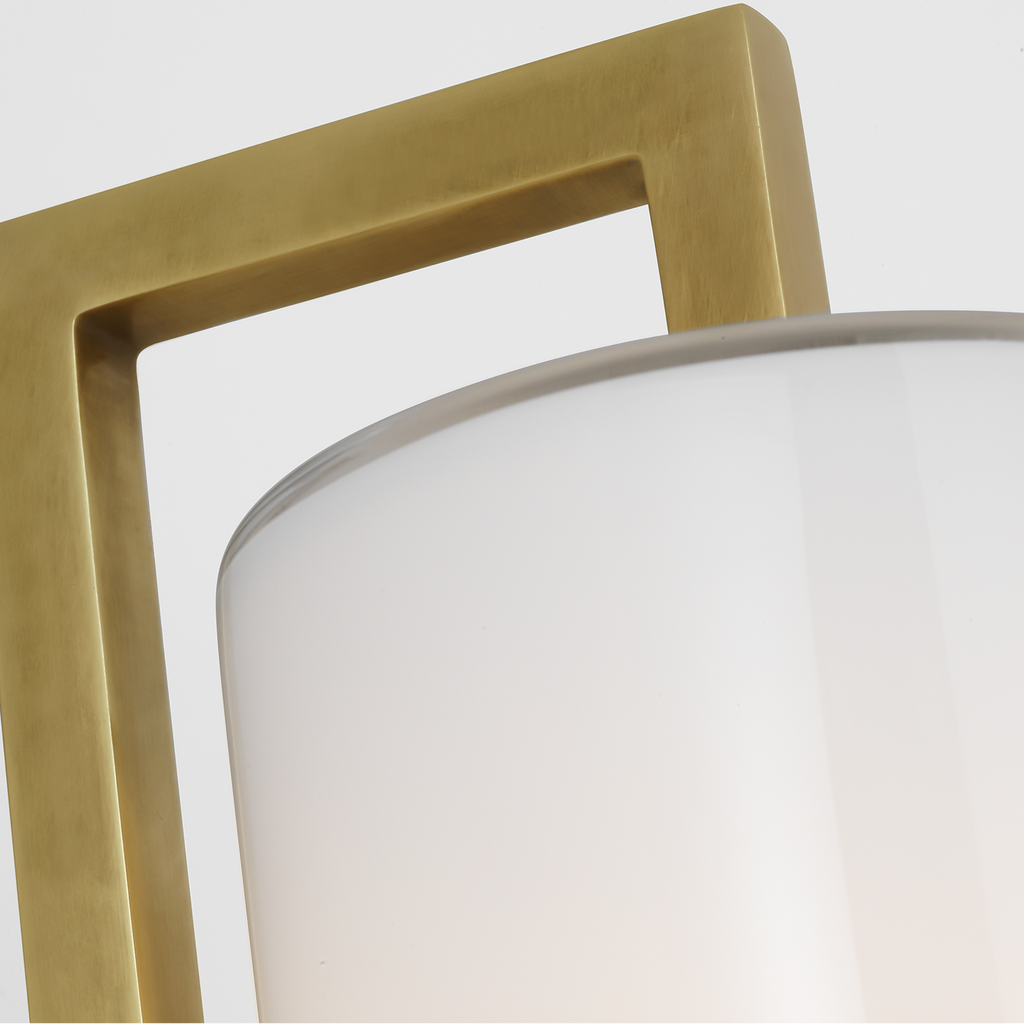 Bowen 21" Linear Bath Sconce | Hand-Rubbed Antique Brass | White Glass Shade