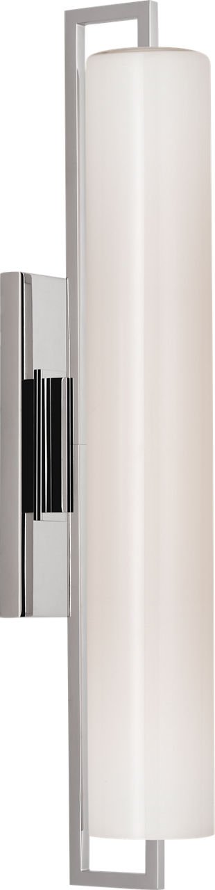 Bowen 21" Linear Bath Sconce | Polished Nickel | White Glass Shade