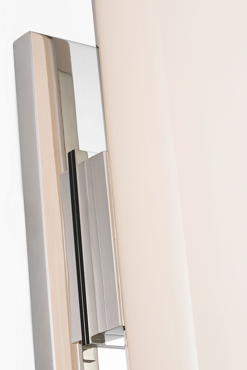 Bowen 21" Linear Bath Sconce | Polished Nickel | White Glass Shade