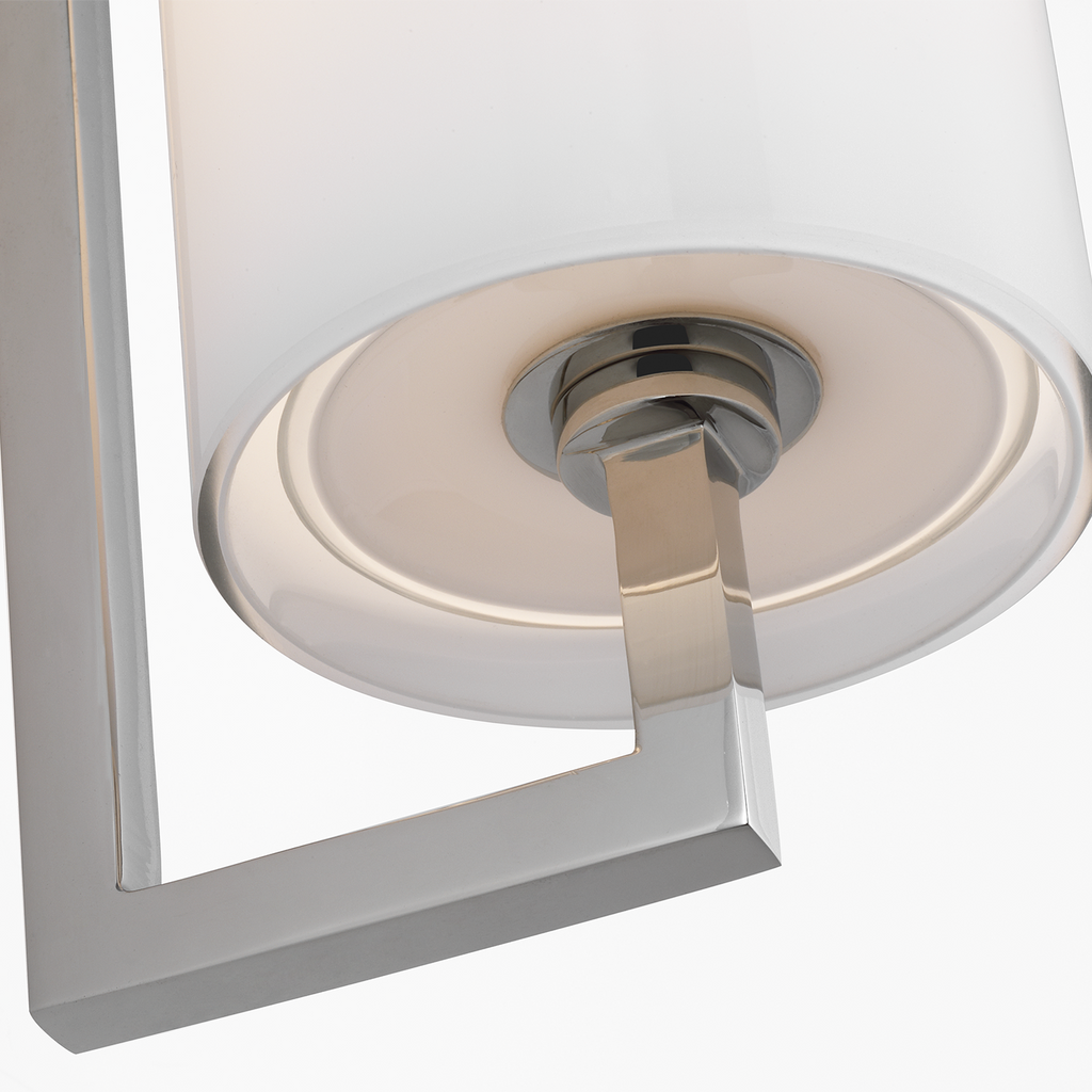 Bowen 21" Linear Bath Sconce | Polished Nickel | White Glass Shade