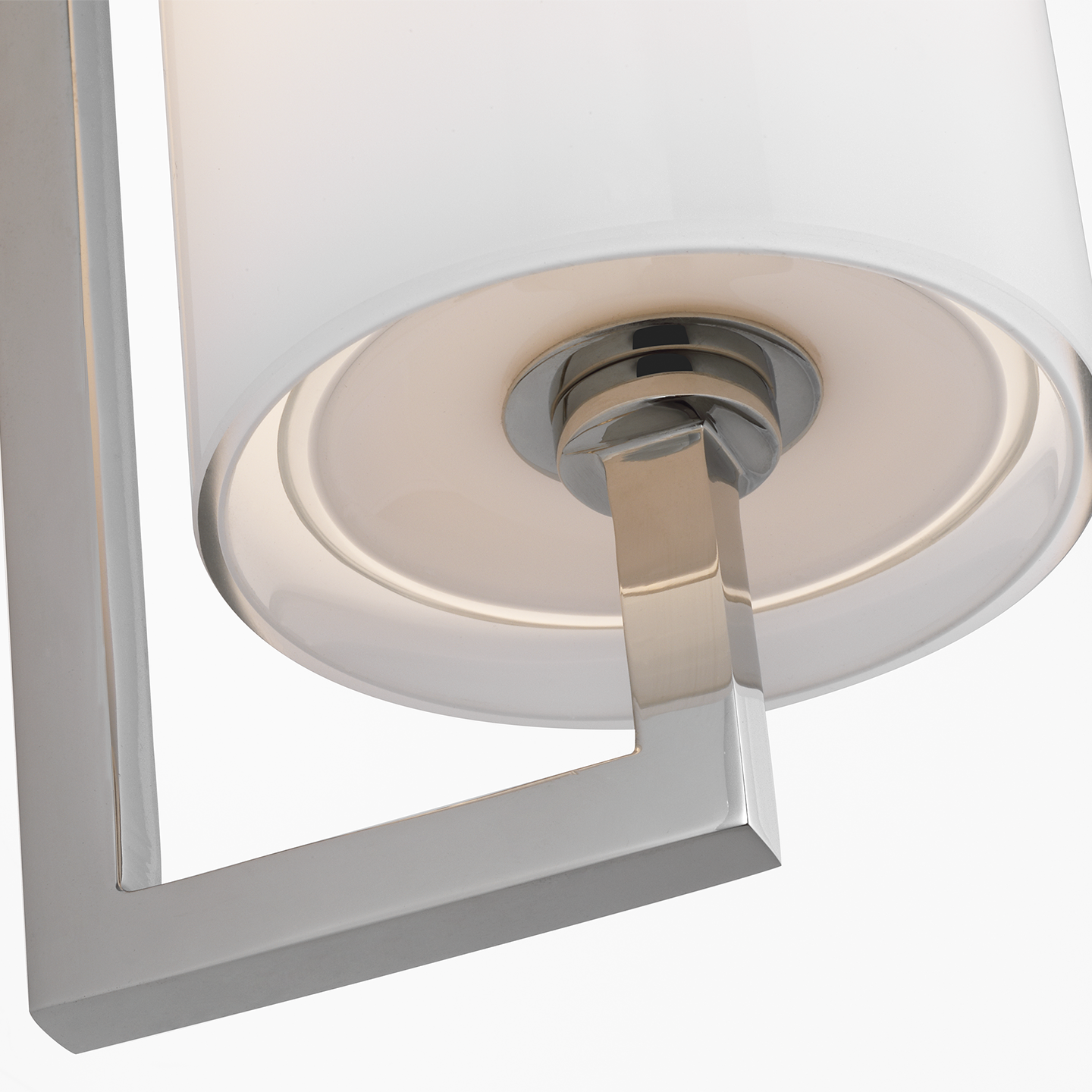 Bowen 21" Linear Bath Sconce | Polished Nickel | White Glass Shade