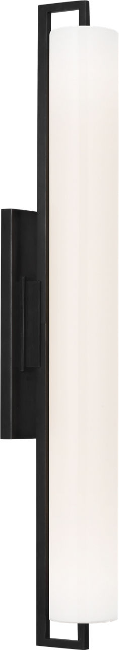Bowen 28" Linear Bath Sconce | Bronze | White Glass Shade
