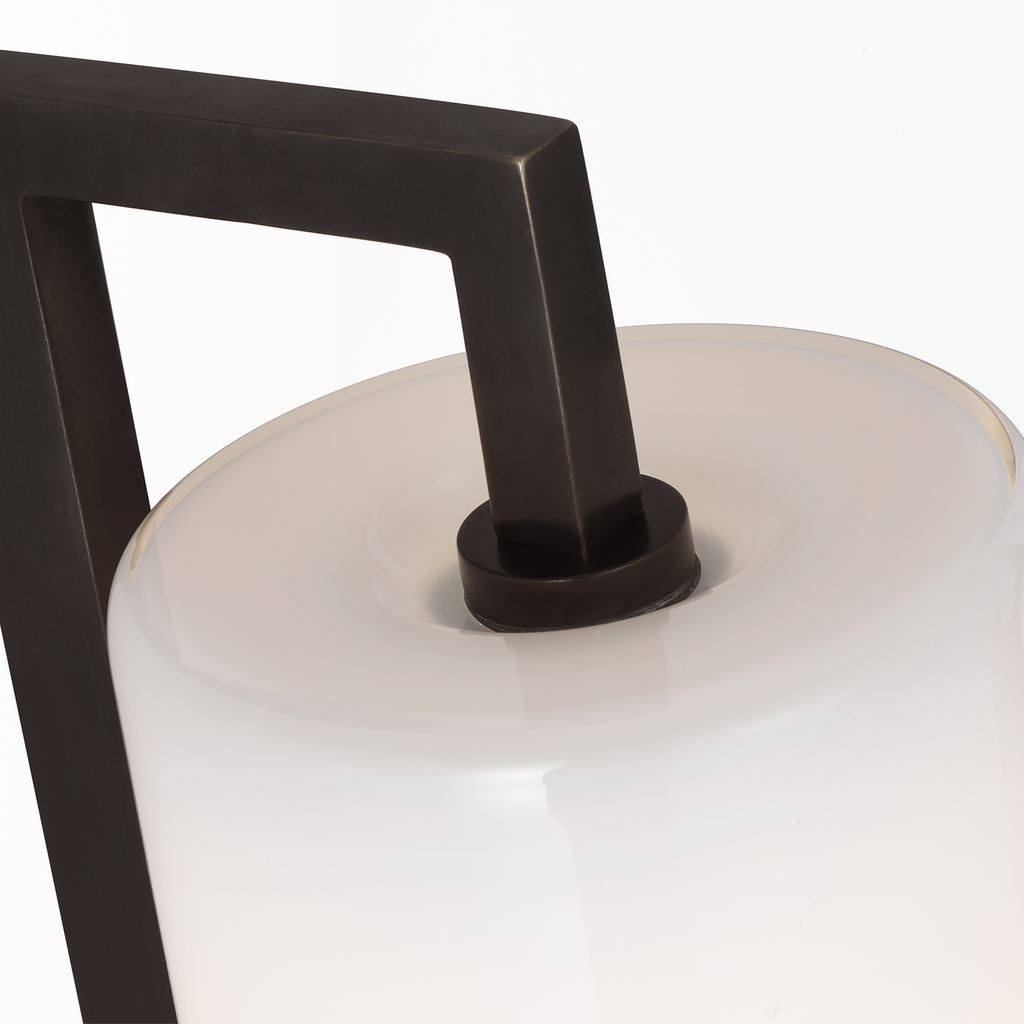 Bowen 28" Linear Bath Sconce | Bronze | White Glass Shade