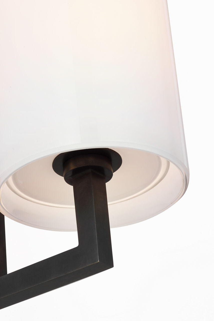 Bowen 28" Linear Bath Sconce | Bronze | White Glass Shade