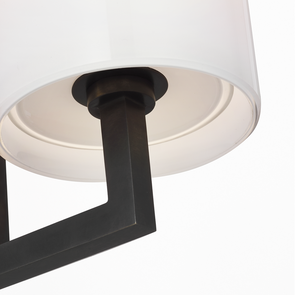 Bowen 28" Linear Bath Sconce | Bronze | White Glass Shade