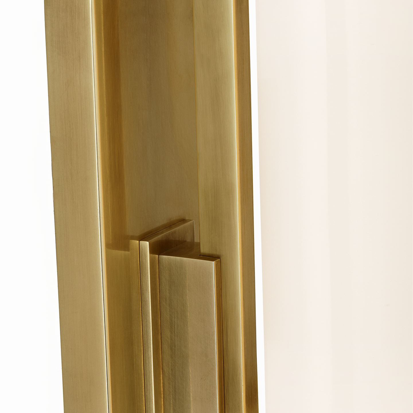 Bowen 28" Linear Bath Sconce | Hand-Rubbed Antique Brass | White Glass Shade