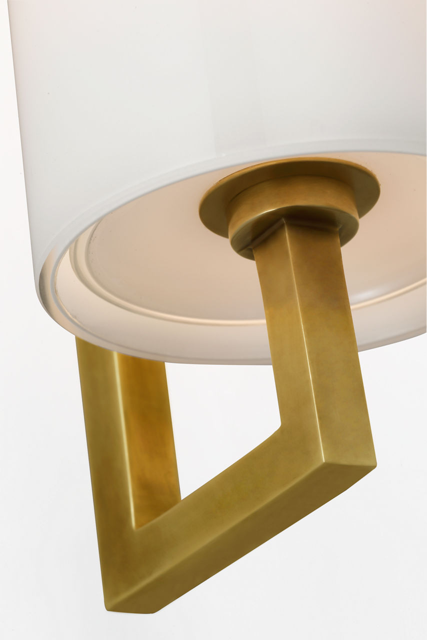 Bowen 28" Linear Bath Sconce | Hand-Rubbed Antique Brass | White Glass Shade
