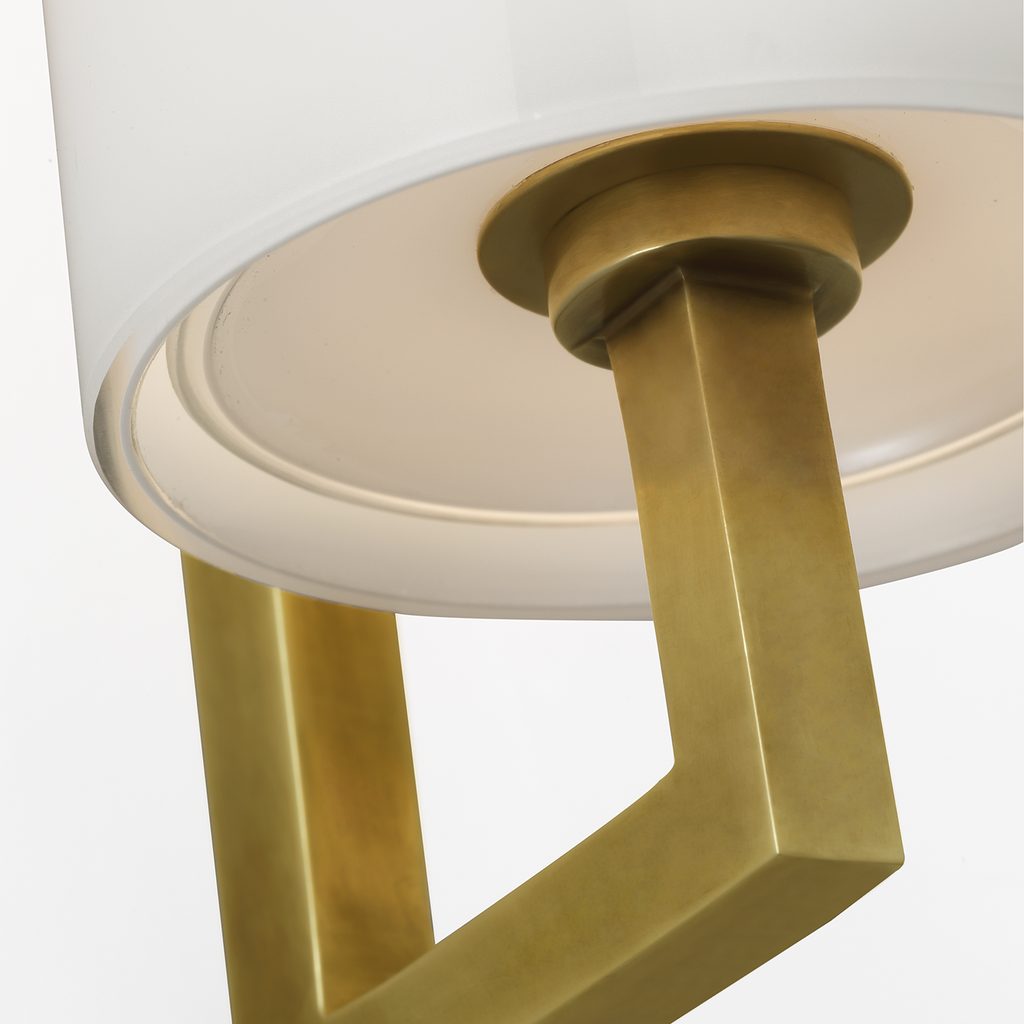 Bowen 28" Linear Bath Sconce | Hand-Rubbed Antique Brass | White Glass Shade