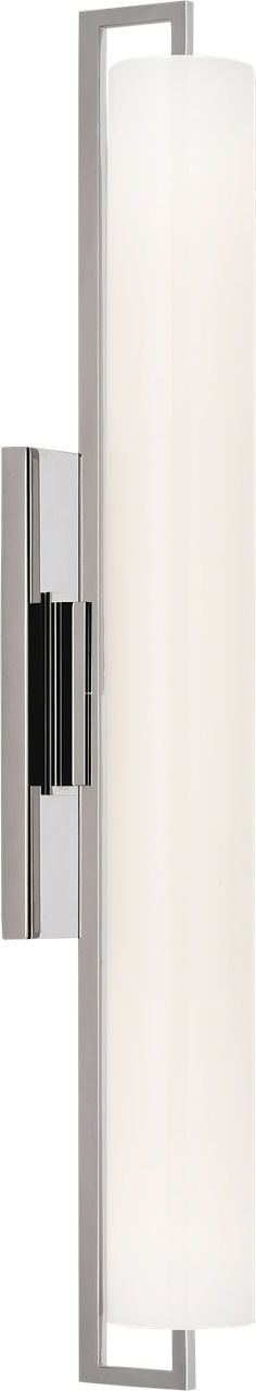 Bowen 28" Linear Bath Sconce | Polished Nickel | White Glass Shade