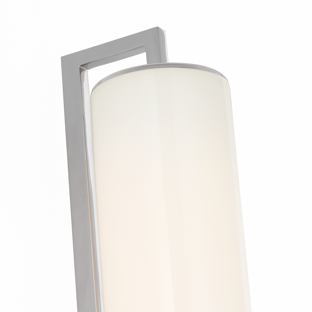 Bowen 28" Linear Bath Sconce | Polished Nickel | White Glass Shade