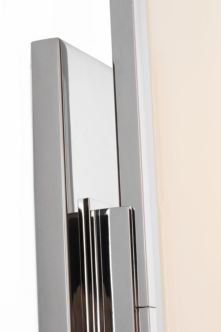 Bowen 28" Linear Bath Sconce | Polished Nickel | White Glass Shade