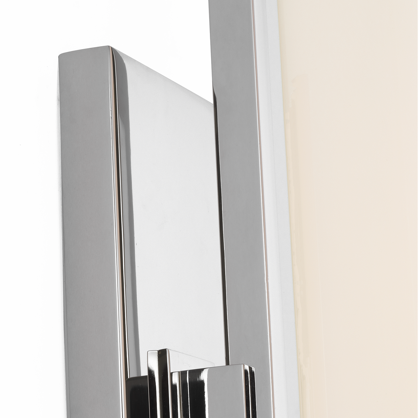 Bowen 28" Linear Bath Sconce | Polished Nickel | White Glass Shade