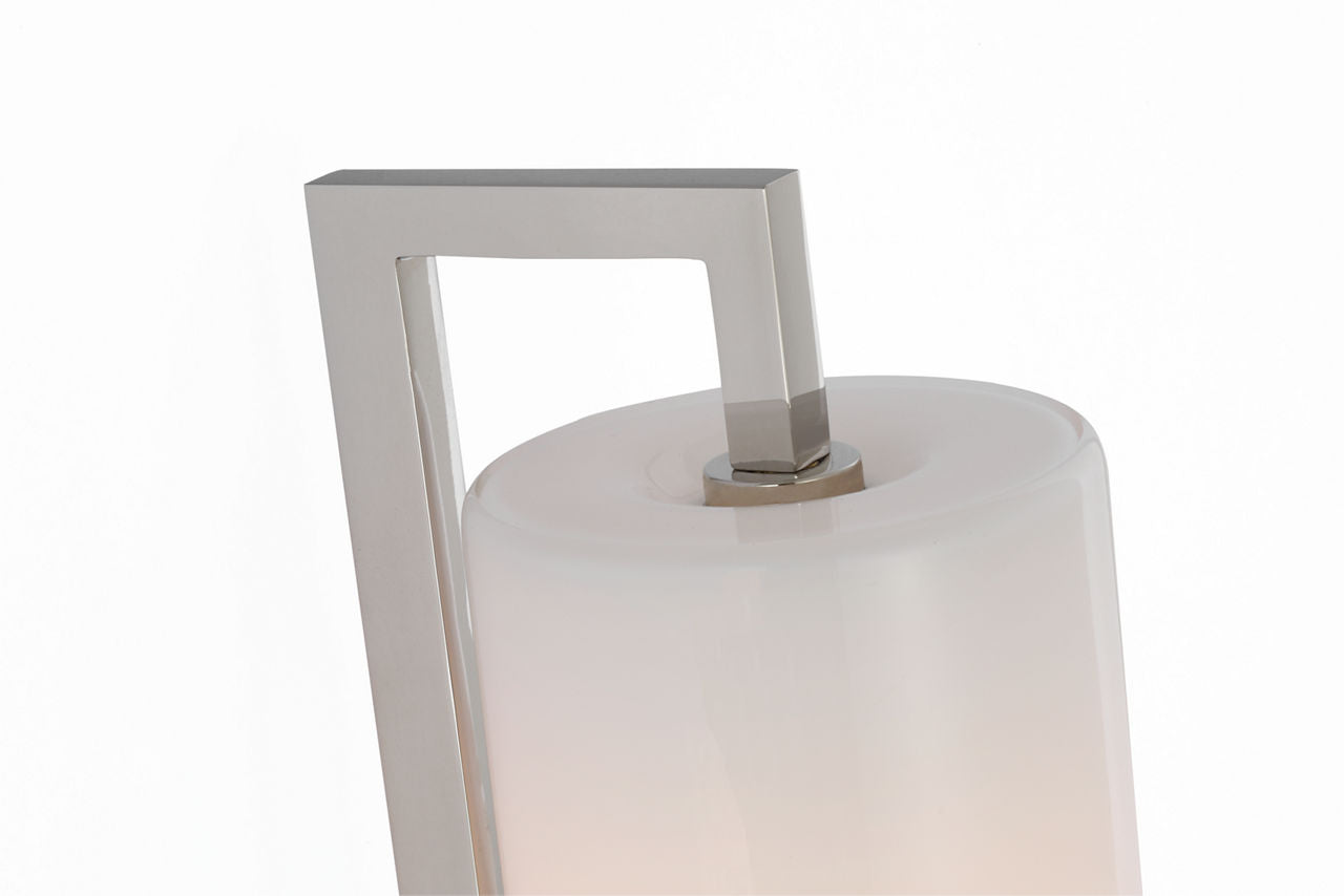 Bowen 28" Linear Bath Sconce | Polished Nickel | White Glass Shade