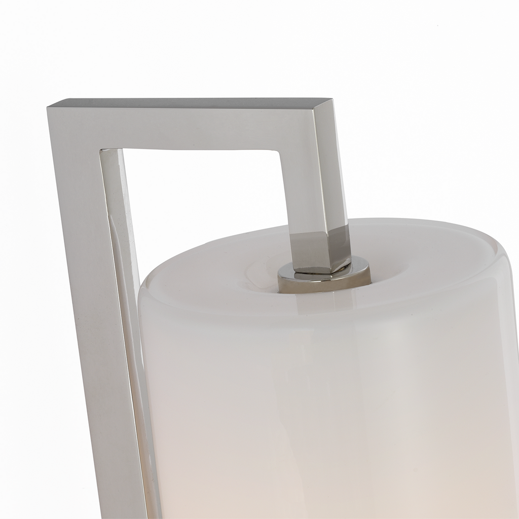Bowen 28" Linear Bath Sconce | Polished Nickel | White Glass Shade