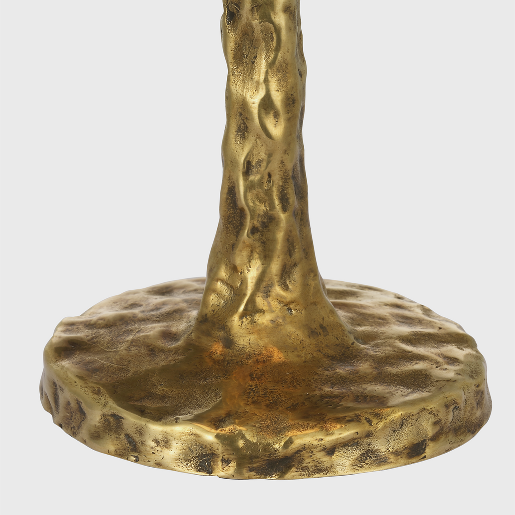 Ilosi 12" Sculpted Rechargeable Table Lamp | Hand-Rubbed Antique Brass | Bronze Shade