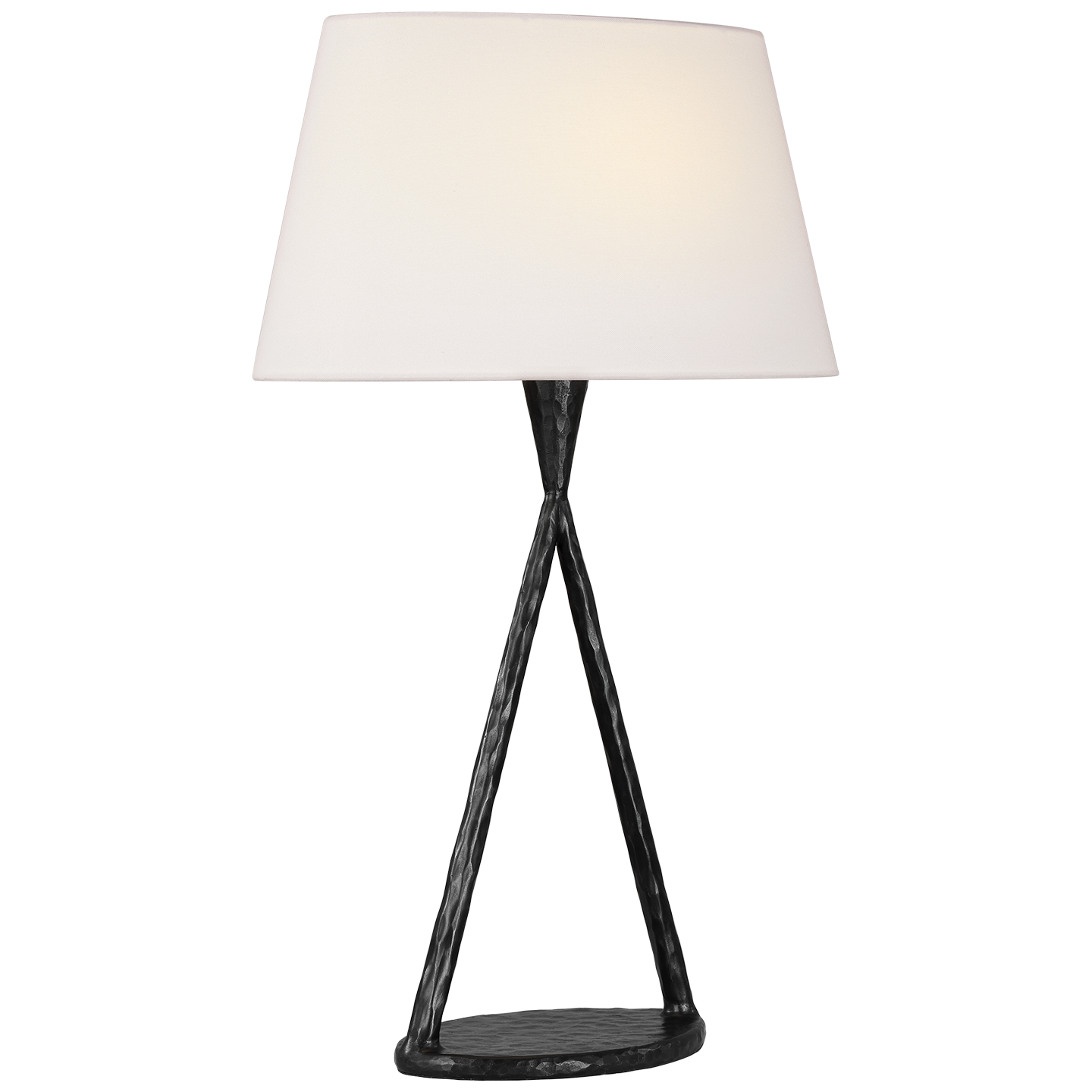 Cesta 28" Sculpted Table Lamp | Aged Iron | Linen Shade