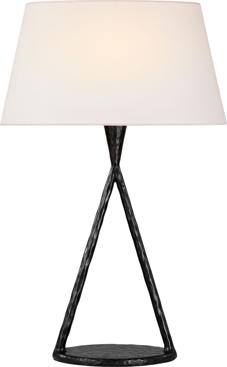 Cesta 28" Sculpted Table Lamp | Aged Iron | Linen Shade
