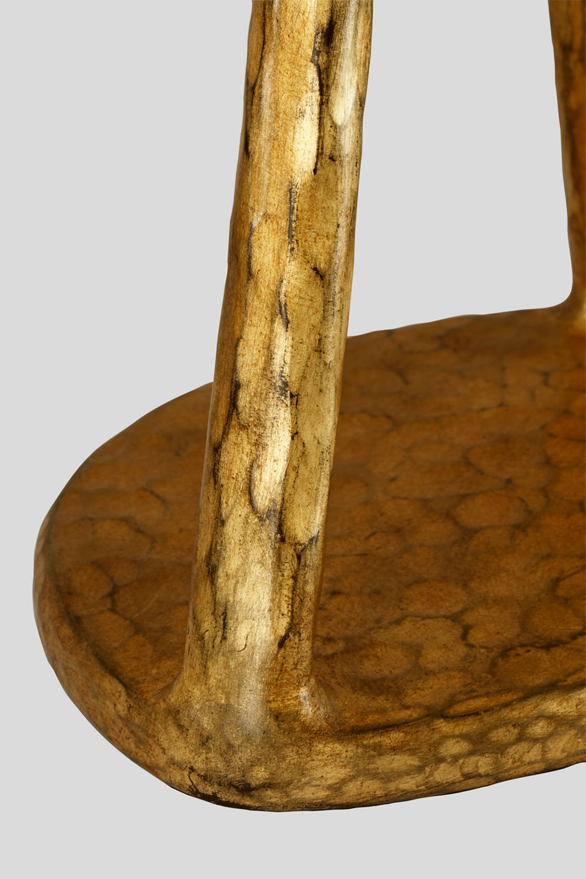 Cesta 28" Sculpted Table Lamp | Gilded Iron | Linen Shade