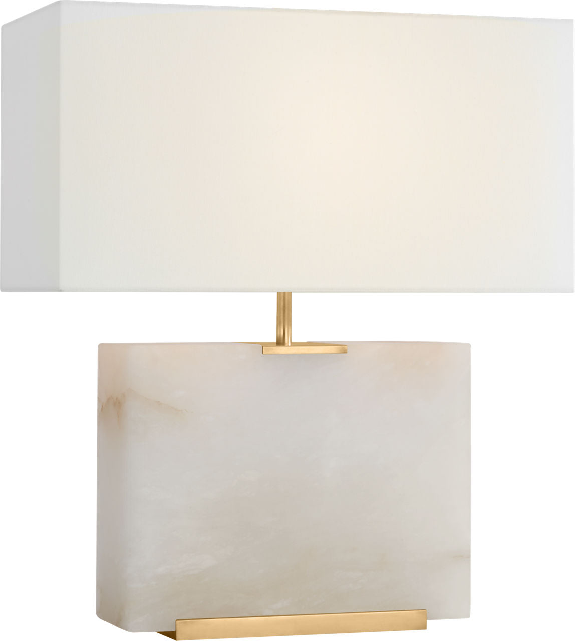 Matero Medium Table Lamp | Alabaster | Linen Shade